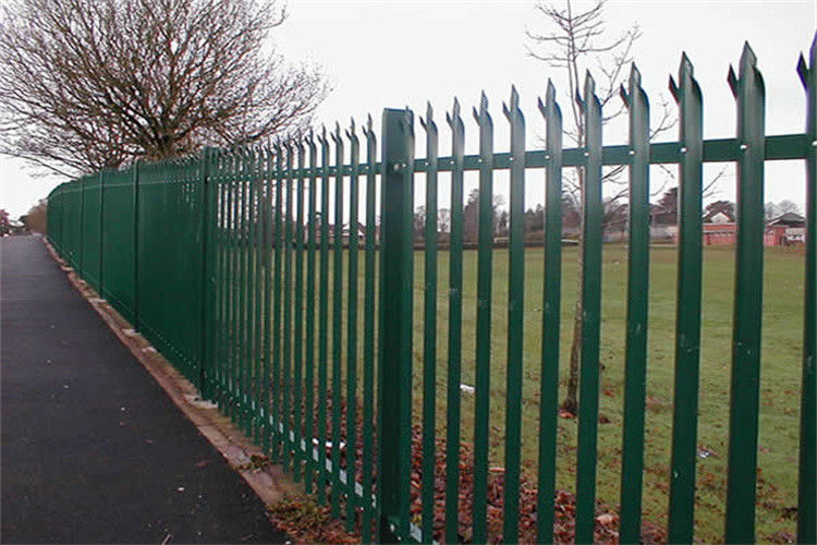 High Security Steel Palisade Fence With Razor Barbed Wire For Protection Zone