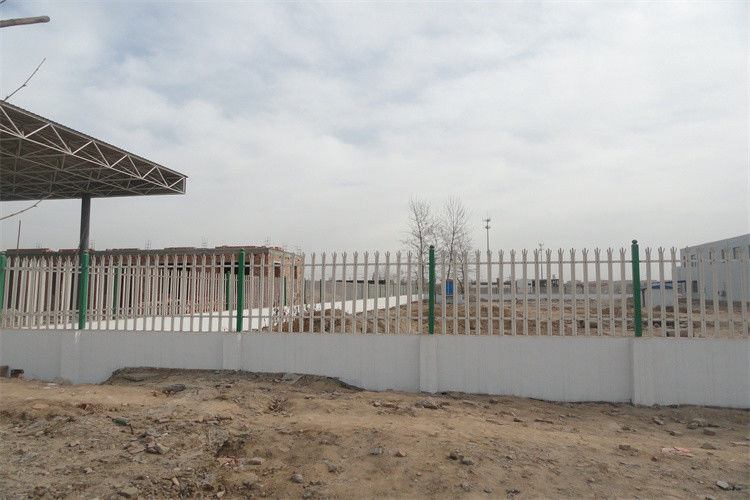 High Security Steel Palisade Fence With Razor Barbed Wire For Protection Zone